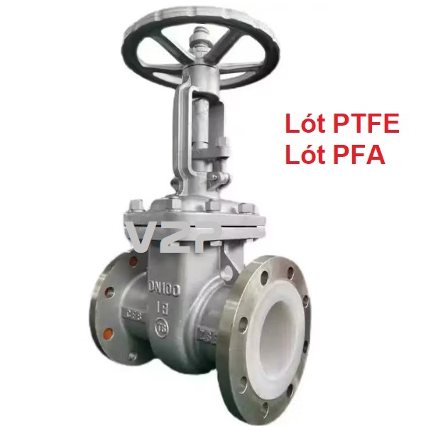 Van cổng bọc lót PFA PTFE dùng cho hóa chất0