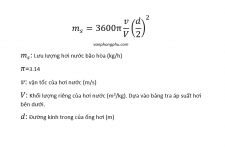 Công thức tính lưu lượng hơi nước bão hòa