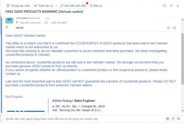 Cảnh báo van điều khiển Geko giả mạo